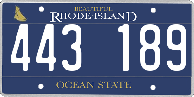 RI license plate 443189