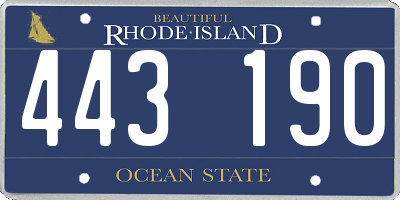 RI license plate 443190