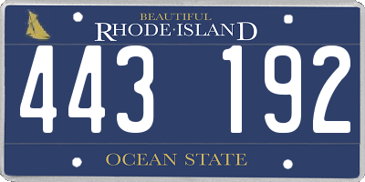 RI license plate 443192