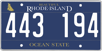 RI license plate 443194