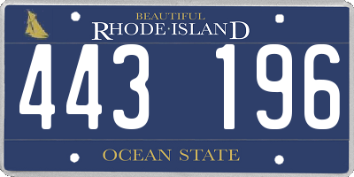RI license plate 443196