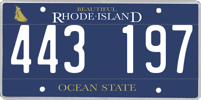RI license plate 443197