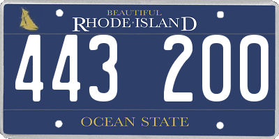 RI license plate 443200