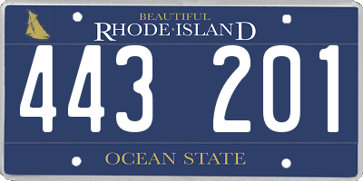 RI license plate 443201
