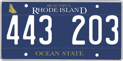 RI license plate 443203
