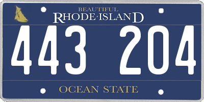 RI license plate 443204