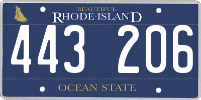 RI license plate 443206