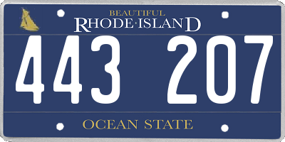 RI license plate 443207