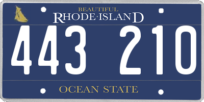 RI license plate 443210