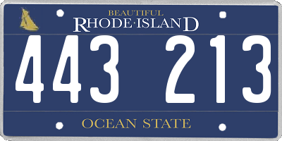 RI license plate 443213