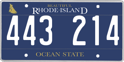 RI license plate 443214