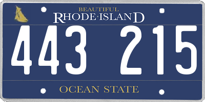 RI license plate 443215
