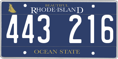 RI license plate 443216