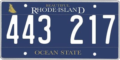 RI license plate 443217