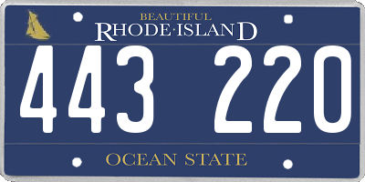RI license plate 443220