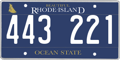 RI license plate 443221