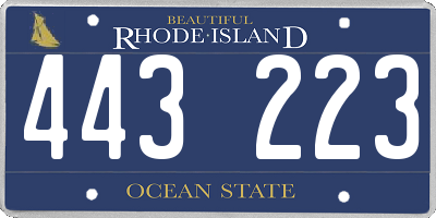RI license plate 443223