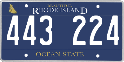 RI license plate 443224