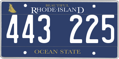 RI license plate 443225