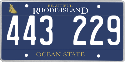 RI license plate 443229