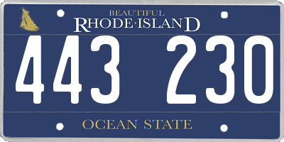 RI license plate 443230