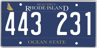 RI license plate 443231
