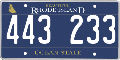 RI license plate 443233
