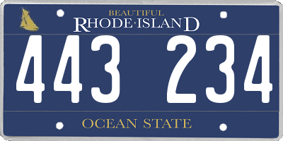 RI license plate 443234