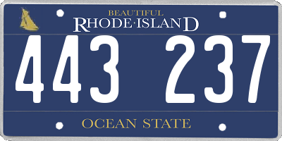 RI license plate 443237