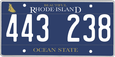 RI license plate 443238