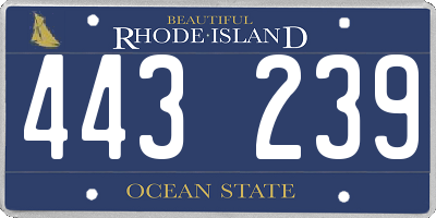 RI license plate 443239