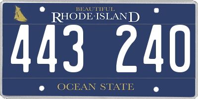 RI license plate 443240