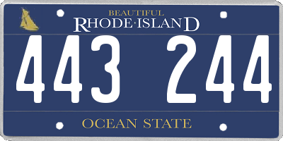RI license plate 443244