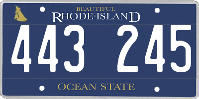 RI license plate 443245