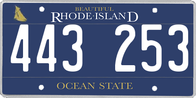 RI license plate 443253