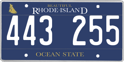 RI license plate 443255