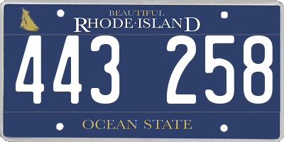 RI license plate 443258