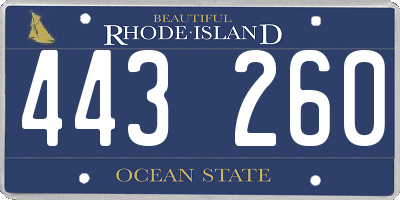 RI license plate 443260