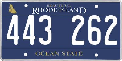 RI license plate 443262