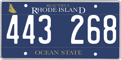RI license plate 443268