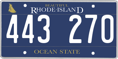 RI license plate 443270