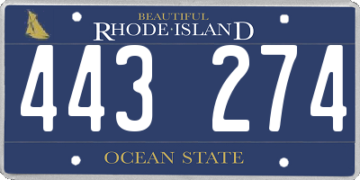 RI license plate 443274