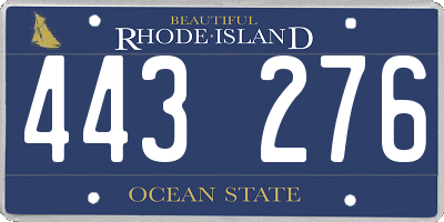 RI license plate 443276