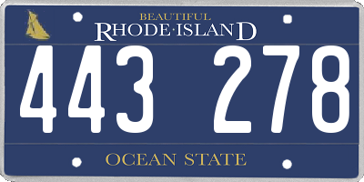 RI license plate 443278