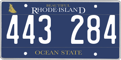 RI license plate 443284