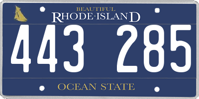 RI license plate 443285