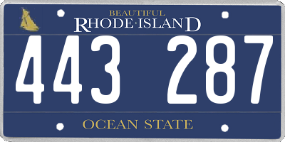 RI license plate 443287
