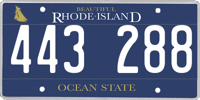 RI license plate 443288
