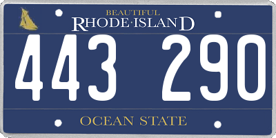 RI license plate 443290