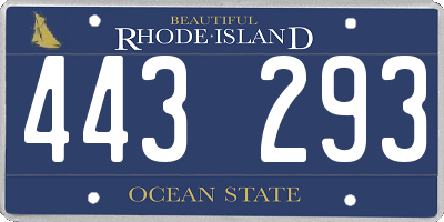 RI license plate 443293